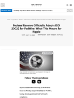 Federal Reserve Officially Adopts ISO 20022 for FedWire: What This Means for Ripple
