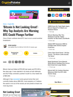 'Bitcoin Is Not Looking Great': Why Top Analysts Are Warning BTC Could Plunge Further