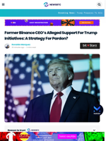 Former Binance CEO’s Alleged Support For Trump Initiatives: A Strategy For Pardon?