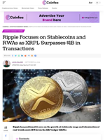 Ripple Focuses on Stablecoins and RWAs as XRPL $1B