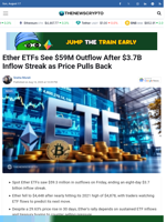 Ether ETFs See $59M Outflow After $3.7B Inflow Streak as Price