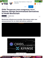 Orbs' Perpetual Hub Integrates With Xpanse, Brings Decentralized Derivatives to Mode Blockchain