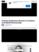 Charles Hoskinson Reacts to Cardano and NEAR Partnership - U.Today
