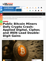 Public Bitcoin Miners Defy Crypto Crash: Applied Digital, Cipher, and IREN Lead Double-Digit Gains - The Crypto News Wire