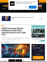 LQWD Increases Bitcoin Holdings To 238.5 BTC, Achieves 54.6% BTC Yield YTD