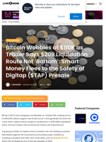 Bitcoin Wobbles at $110K as Trader Says $20B Liquidation Route Not 'Bottom': Smart Money Flees to the Safety of Digitap ($TAP) Presale | Live Bitcoin News