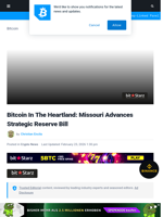 Bitcoin In The Heartland: Missouri Advances Strategic Reserve Bill