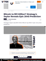 Bitcoin to $13 Million? Strategy's Saylor Reveals Epic 2045 Prediction