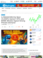 Is MAGACOIN the Next 15,000% Gainer? ETH and BONK Whales Signal Strong Presale Demand