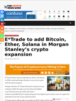 E*Trade to add Bitcoin, Ether, Solana in Morgan Stanley’s crypto expansion - The Crypto News Wire