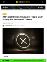 XRP Distribution Revealed: Ripple Can’t Freely Sell Escrowed Tokens - CoinCentral