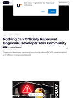 Nothing Can Officially Represent Dogecoin, Developer Tells Community - U.Today