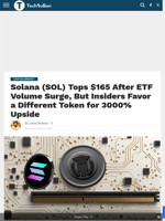 Solana (SOL) Tops $165 After ETF Volume Surge, But Insiders Favor a Different Token for 3000% Upside - TechBullion
