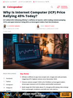 Why Is Internet Computer (ICP) Price Rallying 45% Today? - Coinspeaker