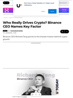 Who Really Drives Crypto? Binance CEO Names Key Factor - U.Today