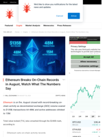 Ethereum Breaks On-Chain Records in August, Watch What The Numbers Say - NullTX