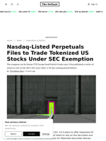 Nasdaq-Listed Perpetuals Files to Trade Tokenized US Stocks Under SEC Exemption | The Defiant