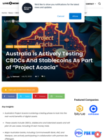 Australia Is Actively Testing CBDCs And Stablecoins As Part of 