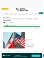 Islamic Resistance in Iraq halts operations amid US-Iran ceasefire announcement