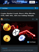 Crypto Market Crash: Here's Why Bitcoin, ETH, XRP, SOL, ADA Are Falling Sharply