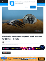Bitcoin Play Metaplanet Suspends Stock Warrants For 20 Days - Details | Bitcoinist.com