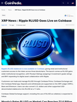 XRP News : Ripple RLUSD Goes Live on Coinbase