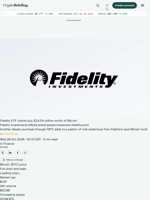 Fidelity ETF clients buy $24.54 million worth of Bitcoin