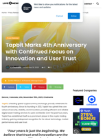 Tapbit Marks 4th Anniversary with Continued Focus on Innovation and User Trust | Live Bitcoin News