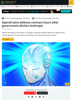 OpenAI Wins Defense Contract After US Halts Anthropic Use