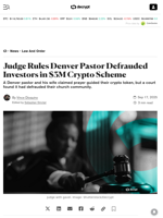 Judge Rules Denver Pastor Defrauded Investors in $3M Crypto Scheme - Decrypt