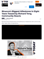 Binance's Biggest Milestones in Eight Years Teased by Richard Teng, Community Reacts