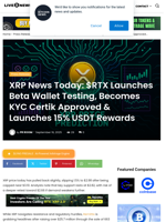 XRP News Today: $RTX Launches Beta Wallet Testing, Becomes KYC Certik Approved & Launches 15% USDT Rewards | Live Bitcoin News