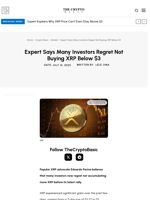 Expert Says Many Investors Regret Not Buying XRP Below $3