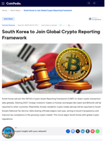 South Korea to Join Global Crypto Reporting Framework