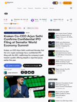 Kraken Co-CEO Arjun Sethi Confirms Confidential IPO Filing at Semafor World Economy Summit – Bitcoin News