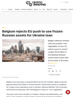 Belgium rejects EU push to use frozen Russian assets for Ukraine loan