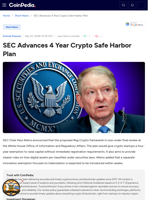 SEC Advances 4 Year Crypto Safe Harbor Plan