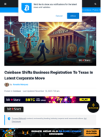Coinbase Shifts Business Registration To Texas In Latest Corporate Move | Bitcoinist.com