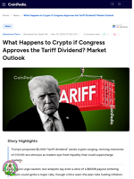 What Happens to Crypto if Congress Approves the Tariff Dividend? Market Outlook