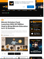Bitcoin Scholars Fund Launches With $21 Million Goal To Bring Bitcoin Education To K–12 Schools