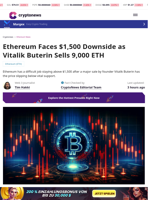 Ethereum Faces $1,500 Downside as Buterin Sells 9,000 ETH
