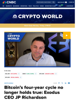 Bitcoin's four-year cycle no longer holds true: Exodus CEO JP Richardson