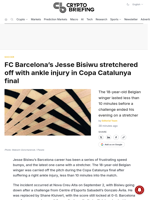 FC Barcelona's Jesse Bisiwu stretchered off with ankle injury in Copa Catalunya final