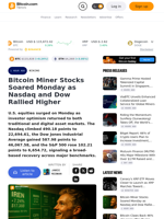 Bitcoin Miner Stocks Soared Monday as Nasdaq and Dow Rallied Higher – Mining Bitcoin News