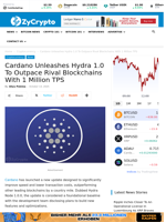 Cardano Unleashes Hydra 1.0 To Outpace Rival Blockchains With 1 Million TPS ⋆ ZyCrypto