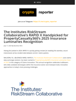 The Institutes RiskStream Collaborative’s RAPID X Handpicked for PropertyCasualty360’s 2025 Insurance Luminaries Recognition