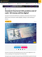 Standard Chartered CEO Says ‘All Money Will Be Digital’