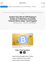 Analyst Says Bitcoin Still Keeping it Simple as It Maintains Ascending Channel Above Super Trend Support