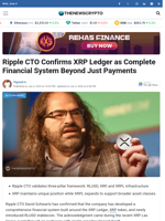 Ripple CTO Confirms XRP Ledger as Complete Financial System Beyond Just Payments