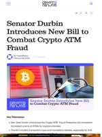 Senator Durbin Introduces New Bill to Combat Crypto ATM Fraud – CryptoNinjas